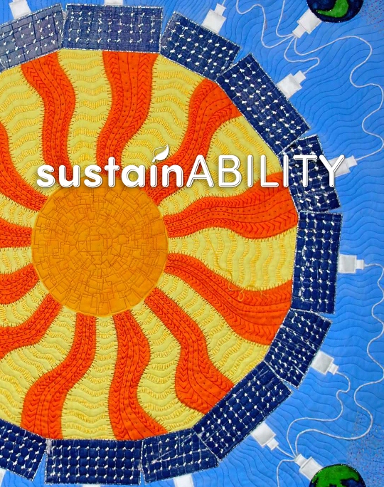 Product Description: This catalog features artwork from the SAQA Global Exhibition sustainABILITY </br></br>How do we balance humanity's needs and desires against preserving our planet for future generations? This question is at the heart of Sustainability, which addresses some of today's most pressing environmental issues, such as the effect of plastic pollution on our oceans, and the immense amounts of waste generated by the fast fashion industry.</br></br>All of the artwork in some way illustrates our complex interconnectedness with nature. Some pieces expose the ugly, and often unnoticed, impact of our present way of life; others capture the essence of what makes our world so beautiful, reminding us of the irreplaceable treasures we could potentially lose forever.</br></br>ISBN: 978-1-7349033-9-3</br>Softcover, 75 pages</br>Cover artwork by Kat Puente</br> SAQA - sustainABILITY