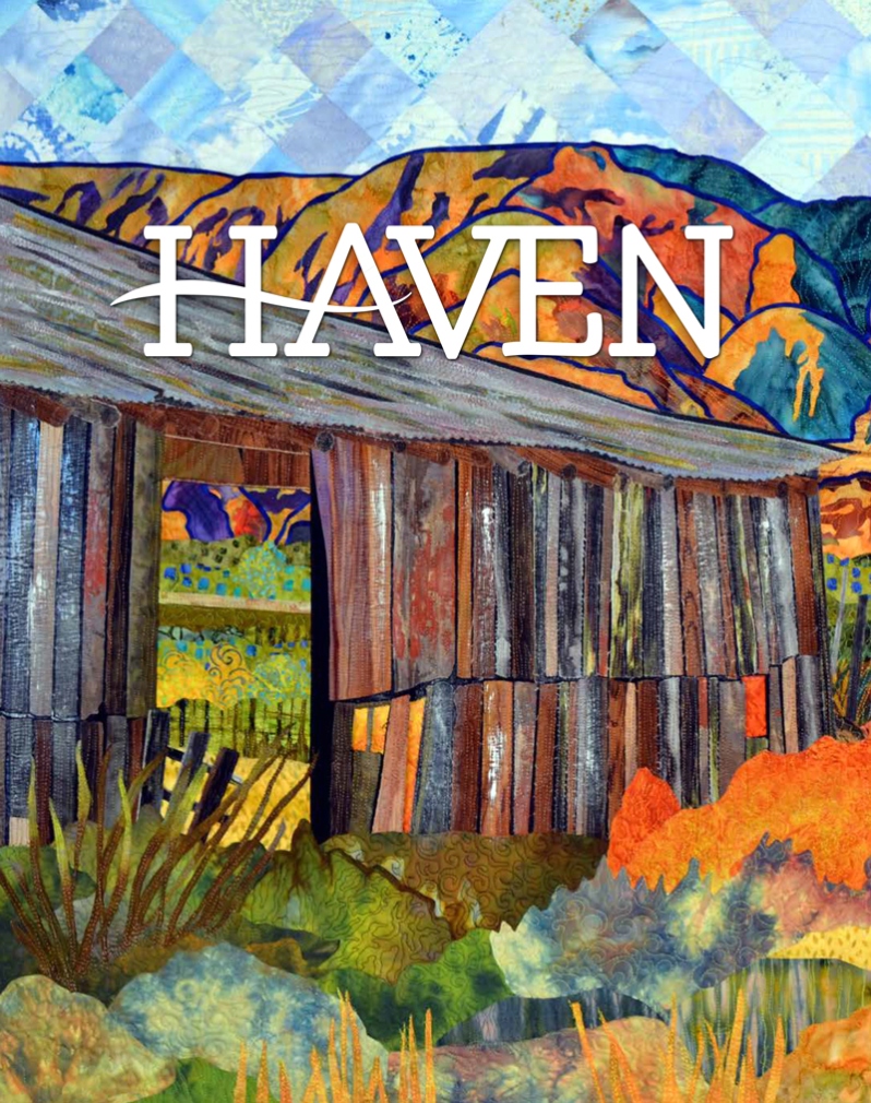 Product Description: This catalog features artwork from the SAQA Global Exhibition Haven</br></br>All living creatures need a safe place to heal, regroup, rest, or retreat. Do you nurture your loved ones in a special place? Do you create a haven for others in need? What is your haven?</br></br>ISBN: 979-8-9862016-1-0</br>Softcover, 85 pages</br>Cover artwork by Jan Soules</br> SAQA - Haven (exhibition catalog)
