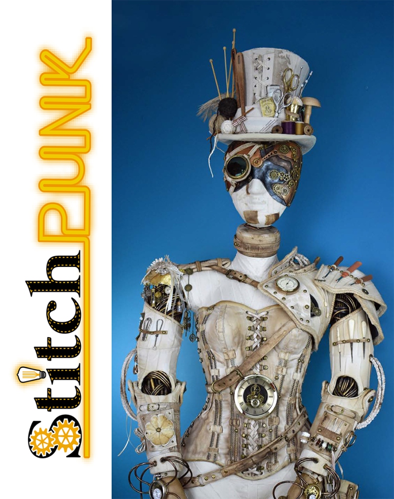 Product Description: This catalog features artwork from the SAQA Global Exhibition StitchPunk. Imagine, if you will, an existence where you pull one string and reality unravels. Travel to a world of unique creations to explore alternate timelines, sentient beasts, bodies merged with</br>technology, and more.</br></br>ISBN: 979-8-9862016-6-5</br>Softcover, 57 pages</br>Cover artwork by Kate Crossley</br> SAQA - StitchPunk (exhibition catalog)