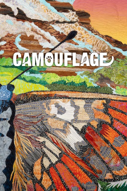 Product Description: This catalog features artwork from the SAQA Global Exhibition Camouflage. This exhibition celebrates the wonder of wildlife and the artistry of concealment. Discover how talented artists bring the fascinating survival strategies of animals to life. Through vibrant patterns, textures, and colors, each piece reveals a story of adaptation, survival, and self-expression.</br></br>ISBN: 979-8-9912168-0-7</br>Cover artwork by Luana Rubin</br>Softcover, 75 pages</br> SAQA Camouflage (catalog)