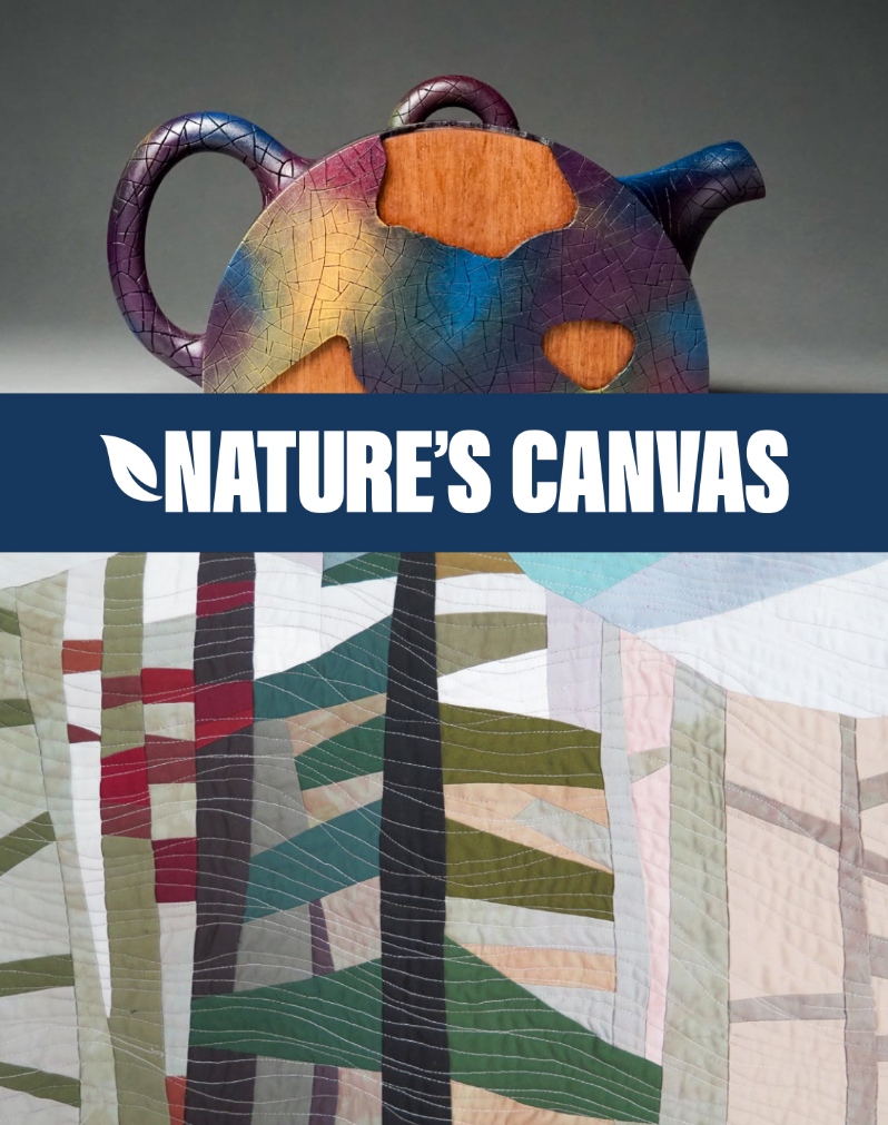 Product Description: This catalog features artwork from the SAQA Global Exhibition Nature's Canvas.Step into a world where nature inspires the hand of the maker. From the dawn of prehistoric creativity to the present day, humans have harnessed the beauty of wood and the versatility of fibers to craft extraordinary works of art. Join us in paying homage to the age-old tradition of artistic expression through wood and fibers.</br></br>This is a joint exhibition with the American Association of Woodturners.</br></br>Cover artwork by Michael Anderson (top) and Jean H. Howard (bottom).</br>Softcover, 64 pages</br> SAQA - Nature's Canvas