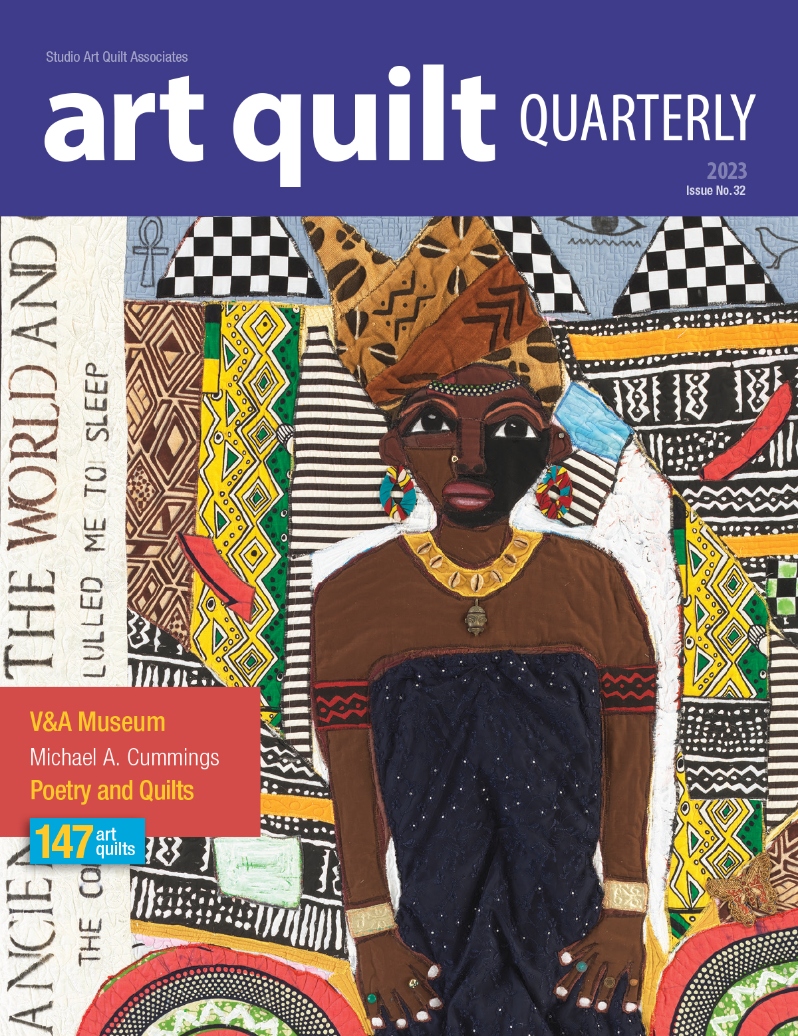 Product Description: Art Quilt Quarterly - single issues </br></br>Shipping is additional fee (non-US addresses may be assessed customs and taxes upon delivery) </br></br>Issues 11-30: $4.99 each(some issues are sold out!) </br></br>Please use drop down box above to select issue. More details about each issue are available at www.saqa.com/aqq</br></br>OTHER OPTIONS</br></br>AQQ Bundles (for a limited time only)</br> Art Quilt Quarterly- single issue